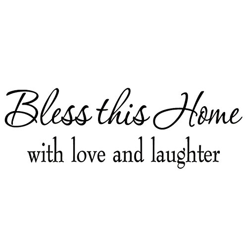 Crystal Emotion Bless This Home with Love and Laughter Religious Sayings Vinyl Wall Art Decor Home Blessing sticker