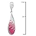 Sterling Silver Tear Drop Dangle Earrings made with Pink and White Swarovski Crystals
