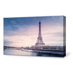 Canvas Wall Art Eiffel Tower Canvas Painting Wall Poster Decor for Living Room Wooden Framed Home Decorations - 12x18 inches