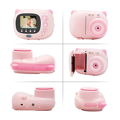 AMKOV Kids Camera Instant Print Digital Camera with Zero Ink Printing for Girls & Boys, WiFi Camera for Kids, 2.4inch LCD Display, Auto-Focusing, Auto-Flashlight, Creative Toys - Pink - Thumbnail 4