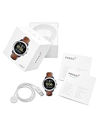 Fossil Q Hombres Gen 3 Explorist Acero Inoxidable Reloj de Cuarzo con Correa de Cuero, Marrón, 22 (Modelo: FTW4004