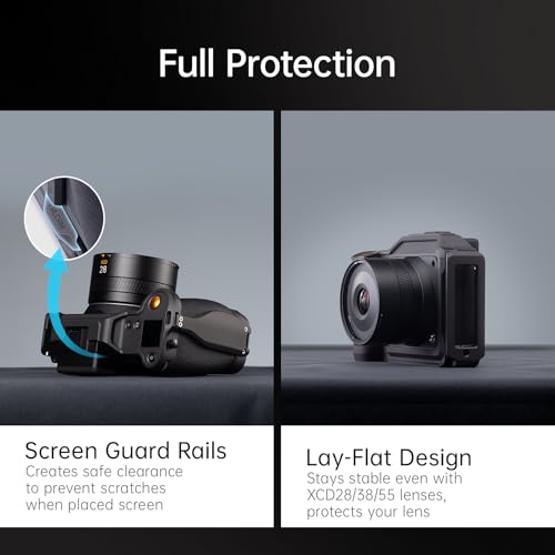 FALCAM Aluminum Alloy Camera Cage Compatible with Hasselblad X2D X2D II, 6061 Aluminum Protective Cage with Modular L-Arca Plate, AirTag Compatible Slot, Lay-Flat Design, Montaj