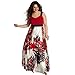 Formal Dress , Teresamoon Women Floral Plus Size Dress (XXXL, Red)