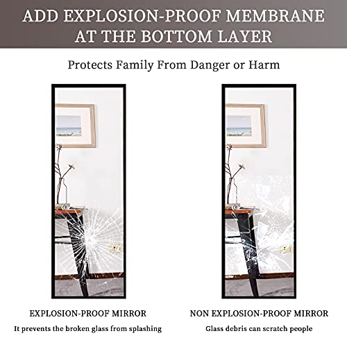 Miroland Full Length Mirror, Wood Frame Floor Mirror 65"x22", Wall