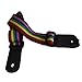 Neweights Cotton Rainbow Color Ukulele Strap with Leather End and Uke Strap Button and eBook - Length: 49in
