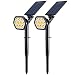 Nekteck 10 LED Solar Lights, Outdoor Landscape Spotlights Solar Powered Wall Lights 2-in-1 Wireless Adjustable Security Decoration Lighting for Yard Garden Walkway Porch Pool Driveway(2 Pack)