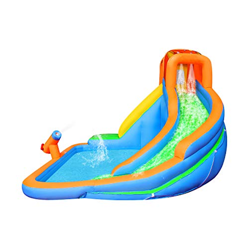 RETRO JUMP Inflatable Slide Bouncer, Pool Water Slide Climber Castle Bounce House Waterslide for Kids Backyard with Blower