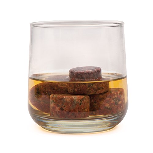 Whiskey Stones - Pure Red Granite - Set Of 6 Round Stones With Display Tray - Thumbnail 7