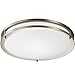 GetInLight LED Flush Mount Ceiling Light, 18-Inch, 30W(150W Equivalent), Brushed Nickel Finish, 4000K(Bright White), Dimmable, Round, Dry Location Rated, ETL Listed, IN-0307-4-SN-40