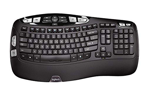 K350 2.4Ghz Wireless Wave Keyboard, Long Battery Life, Ergonomic Wave Design - Computer Desktop Tablet Keyboard - Black