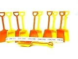 Jean's Plastics 24 Small 7 Inches Tall Toy Shovels, Mix Orange & Yellow, 24 I Dig You Stickers Mfg USA,