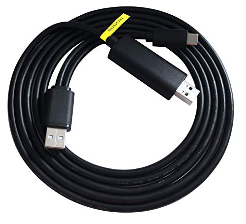 TECHTOO USB C Data Transfer Cable USB 2.0 Smart KM (Keyboard & Mouse) Easy Link Cable Driverless for Windows, Mac, Android Data Transferring from PC/Cell Phone to PC 6FT/2M