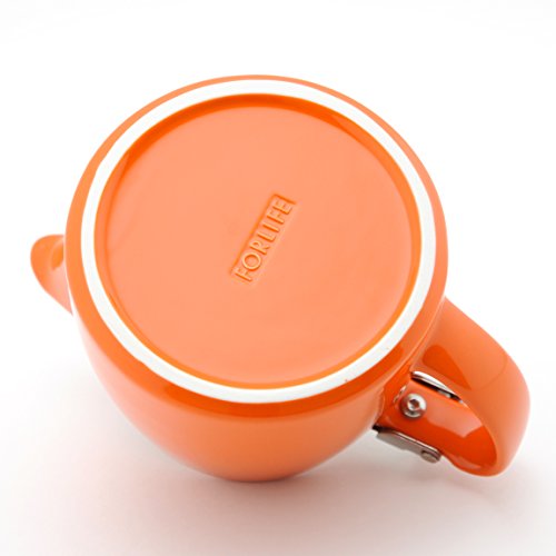 FORLIFE Stump Teapot with SLS Lid and Infuser, 18Ounce, Carrot