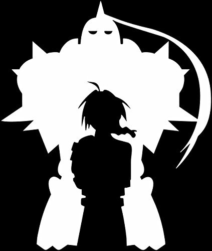 Full Metal Alchemist 5" Al & Edward Silhoutte Black Decal Sticker for Laptop Car Window Tablet Skateboard