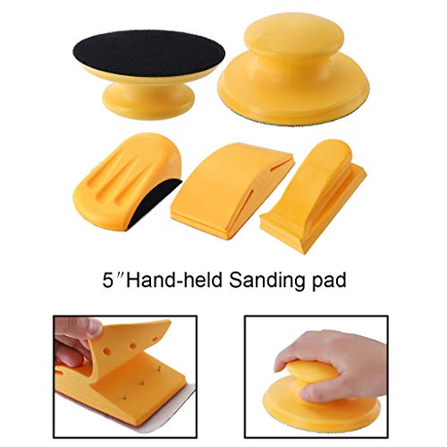 Finedayqi  Hand Sanding Block 127MM DA Discs Flattening 5 Hook Loop Rubber GRIPFAST Filler (C) - Thumbnail 3
