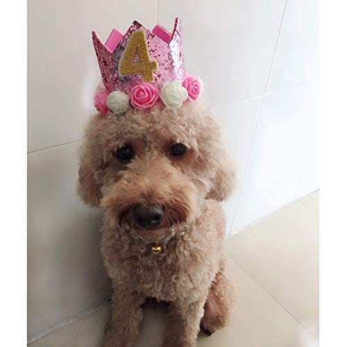 POSAPET Crown Dog Birthday Hat Reusable Doggie Birthday Party Hat for