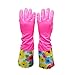 Cute Cleaning Gloves Kitchen Gloves VANORIG Thickening Waterproof Dish Washing Gloves Household Gloves with Lining,1 Pair (Flowers-01)