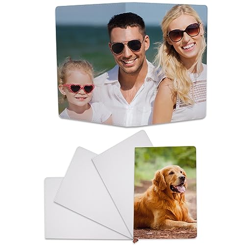 GEKIXUTP 4 Pcs sublimation notebook blank A5 190 Pages sublimation journal blank， Sublimation Journal Notebooks for School Office Supplies imitation Faux Leather sublimation notebooks（8.3 x 5.7 Inch）