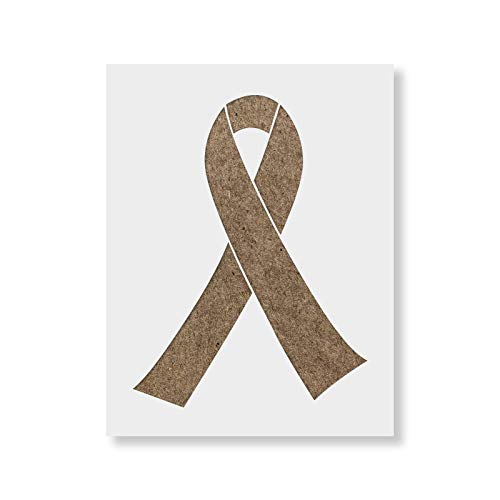 Breast Cancer Ribbon Stencil Template - Reusable Stencil with Multiple Sizes Available