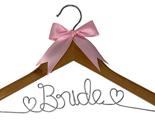 Your Dream Party Shop Bride Wedding Dress Hanger, Bridal Dress Hanger with Bride Wire for Wedding Gown in Natural Wood Color for The Bride on her Wedding or Bridal Shower! (Natural Wood)