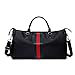 Designer Nylon Gym Bag, Fashion Durable Duffel Bags, Waterproof Sports Gym Bag with Shoe Compartment (Black-White)