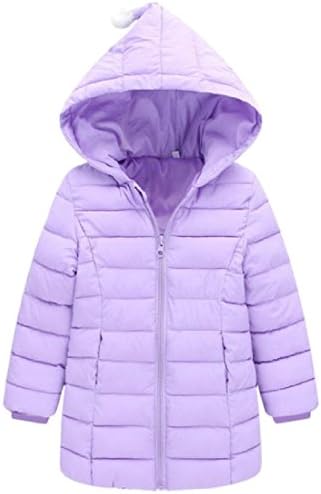 Colourful Little Girl's Solid Stylish Fit Hood Zip Waistcoat Down Jacket Purple 110cm