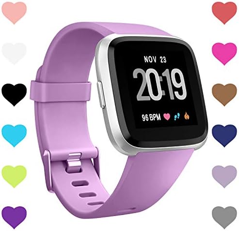 CreateGreat Bands Compatible with Fitbit Versa, Silicone Adjustable Replacement Wristband for Fitbit Versa Smart Watch Heart Rate Fitness Wristband Small Large