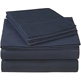Pinzon 300 Thread Count Ultra Soft Cotton Sheet Set -Cal King, Midnight Blue