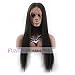 FUHSI Hair Virgin Hair Glueless Human Hair Lace Front Wig Brazilian Remy Straight Hair Wigs with Baby Hair For African Americans 130% Density Natural Color 24inch