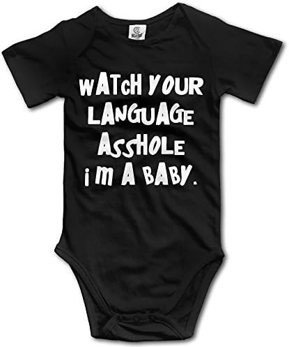 Infant Watch Your Language Asshole Im A Baby Cute Baby Onesie Bodysuit