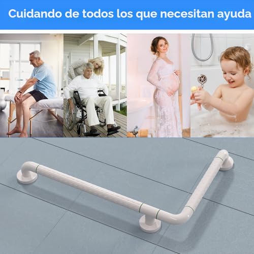 KULACO Senior Holding Handles, Non-Slip Bathtub and Shower Handle Stainless Steel, 60 X 40 cm, Bath Safety Grab Handle, Wall Mount Handle