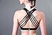 QUEENIEKE Women's Medium Support Strappy Back Energy Sport Bra Cotton Feel Size L Color Black Pro