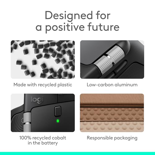 LOGITECH MX MASTER 4, ERGONOMIC WIRELESS MOUSE WITH ADVANCED PERFORMANCE HAPTIC FEEDBACK, ULTRA-FAST SCROLLING, USB-C CHARGING, BLUETOOTH, WINDOWS, MACOS – GRAPHITE