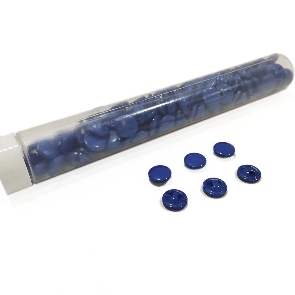 Nazareno Button Semi Dial Blue Resin Button, 144pcs/Tube, 13 Colors and 4 Sizes to Choose from, Craft, Sewing, Crafts, Ramps (3233, 18mm)