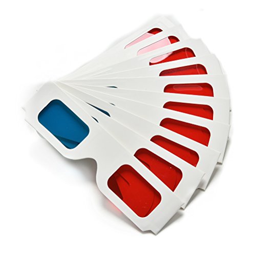 Ioffersuper 10Pc X Universal Anaglyph Cardboard Paper Red Blue Cyan 3D Glasses for Movie - Thumbnail 2