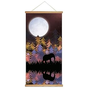 Wooden Framed Hanging Poster Nordic Style Nature Landscape Wall Picture Canvas Artwork for Home Decoration Ready to Hang - 18"x36"