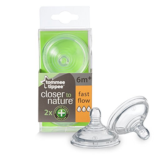 Tommee Tippee Anti Colic Nipples, Fast Flow, 2-Count (Discontinued by Manufacturer)