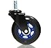 RevoSmooth Soft Rubber Office Chair Wheels Casters Replacement Rollerblade Style - For Hardwood Floor, Carpet, Gaming Caster Wheel (Set of 5)