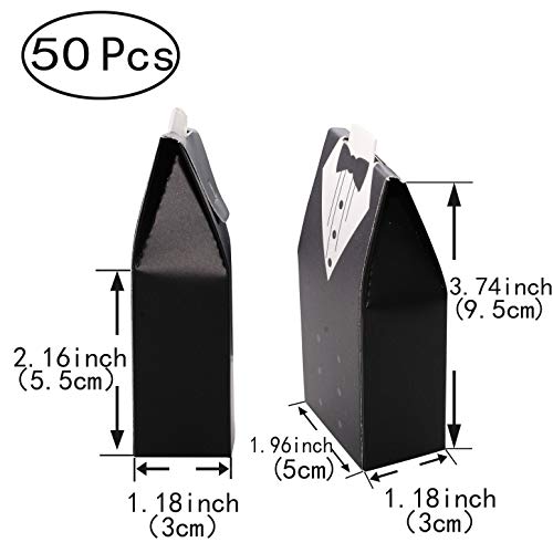 Wedding Party Favors Candy Treat Boxes - Tuxedo Dress Groom Bride Candy Boxes Small Gift Boxes Bulk Engagement Bridal Shower Anniversary Party Boxes Supplies, 100pc