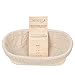 DOYOLLA Bread Proofing Baskets Set of 2, 10 inch Oval & 8.5 inch Round Dough Proofing Bowls w/Liners Perfect for Sourdough Bread Baking, Bakers Baking, Gifts for Bakers, Bread Making Kit
