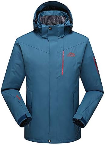 MCYs Waterproof Coat Men Soft Shell Outdoor Jacket Large Size Jacket, Men'S Autumn Winter Outdoor Cashmere Zipper Hoodie Sport Assault Coat