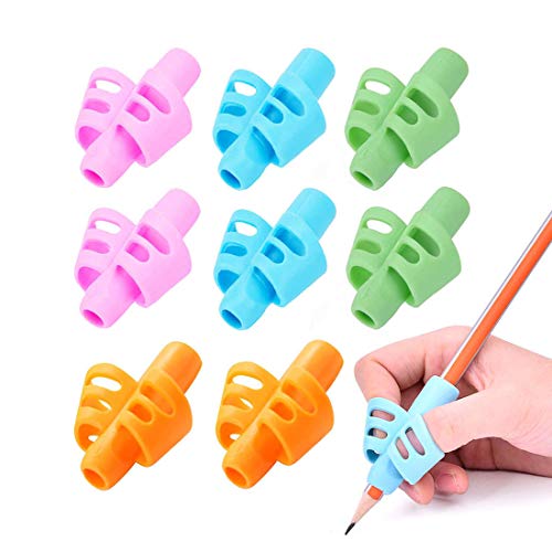 Pencil Grips - BUSHIBU Children Pen Writing Aid Grip Set Posture Correction Tool for Kids Preschoolers Children,Hollow Ventilation (8PCS)