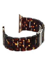 YFWOOD correas para Apple Watch 1.654 in 1.732 in, correa deportiva de resina oscura para hombres y mujeres con hebilla de acero inoxidable, correa de repuesto ajustable para iWatch Series 4 3 2 1 (para Apple Watch Band 1.654 in 1.732 in)
