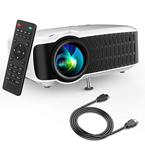 Movie Projector, DBPOWER 2019 Newest 120 ANSI LCD Video Projector Free HDMI 176″ Display 50,000 Hours LED Portable Projector Support 1080P, Compatible with AV, USB, SD, Amazon Fire TV Stick