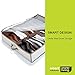 Smart Design Underbed 12 Compartment Shoe Organizer Storage Bag - Holds 12 Pairs of Shoes - Heavy Duty Durable Material - Home Organization (30 x 6 Inch) [Beige]