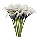 smylls Calla Lily Bridal Wedding Bouquets Latex-Look Like Real,Eco-friendly Odourless Artificial Flowers Christmas Home Decoration(12, Purple & White)