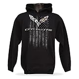 West Coast Corvette C7 Corvette Men's American Legacy Hooded Sweatshirt - Black (X-Large)