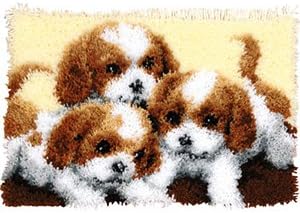Latch Hook Rug Kit"Playful Puppies" 52x38cm