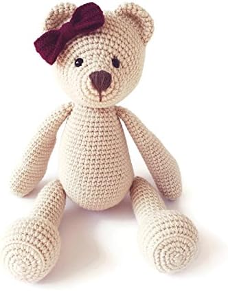 Crochet Stuffed Animal - Crochet Teddy Bear - Newborn Teddy Bear - Stuffed Animal - Baby Shower Gift - Baby Keepsake - Newborn Girl