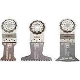Fein Starlock E-Cut Combo Wood Saw Blade Set | 3-Piece Kit for Accurate Woodworking Cuts, Includes (1) Standard Curved Blade, (2) Precision Bimetal Saw Blades, 35222967300